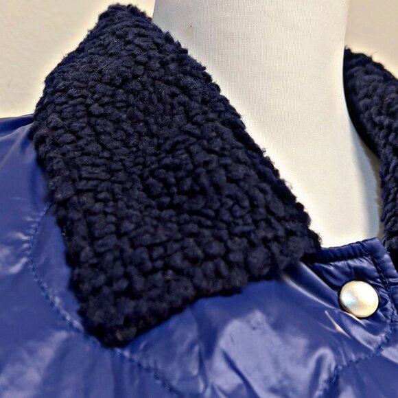 Poster GRL Women Puffer Cropped Jacket Sherpa Collar Streetwear Lightweight Coat - Picture 10 of 12